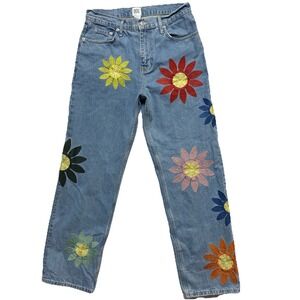 Urban Outfitters BDG Skate Jeans RARE Embroidered Flowers Y2K Relaxed Fit Sz 30